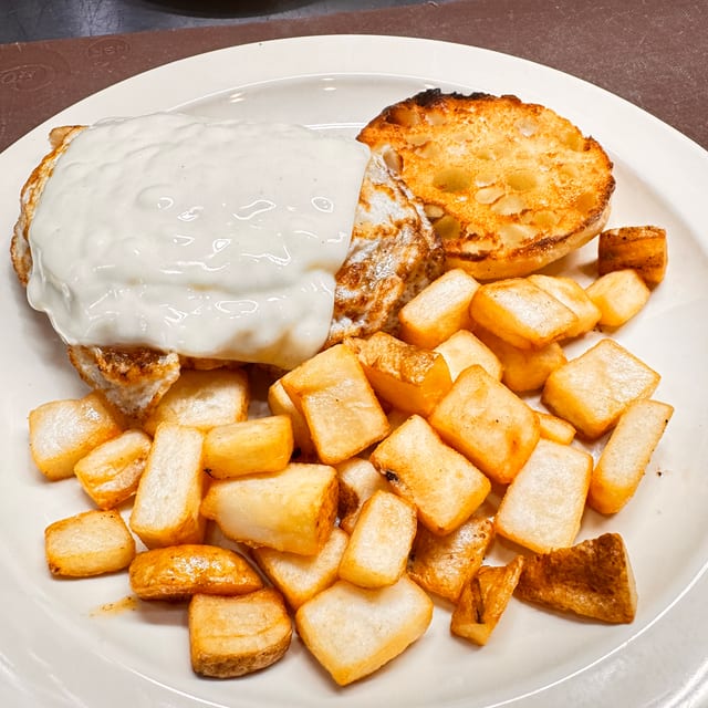 Meatless Egg Sandwich on English Muffin.
