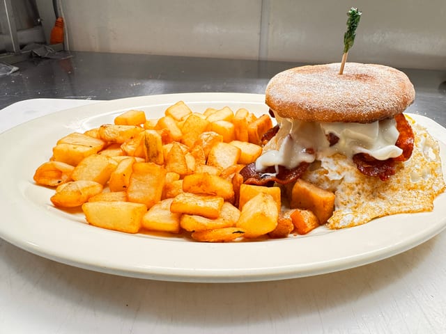 Bacon, Egg, Cheese on English Muffin.