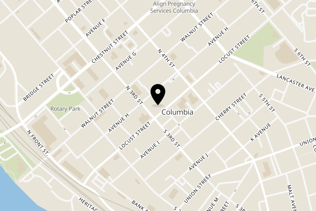 Map showing the location of Griddles Malt Shoppe on 315 Locust St in Columbia